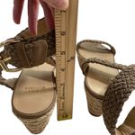 Stuart Weitzman Alexlo Espadrille Wedge Sandals Ankle Strap Braided Taupe Size 9 Photo 4