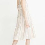 Madewell Button-Back Tiered Textural Rainbow Stripe Sun Summer Casual Dress Photo 0