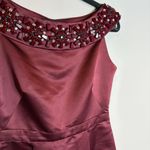 NWT RAOUL Gown Burgundy Red Satin Column Embellished Long Dress Size 4 Photo 2