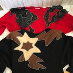 Two Vintage Sonia Dresses 1980's Handmade Knit Red & Black Dress & Black Size L Photo 1