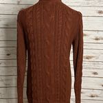 L.L.Bean brown classic cotton fisherman cable knit cardigan sweater Size Large Photo 4