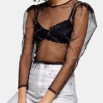 Topshop NWT Crystal Embellished Sheer Top Photo 1