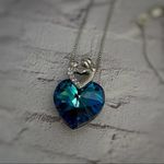 Sterling Silver Mother & Child Crystal Necklace Silver Photo 4