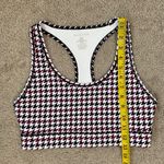 Bandier Center Stage Houndstooth Sports Bra Size M White Black Red Racerback Photo 6