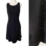 Vintage 90s Y2K Black Beaded Sleeveless Mini Cocktail Dress by S.L. Fashions Size 2 Photo 1
