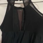 HOLIPICK WO SIZE LARGE BLACK MESH SHEER INSET RUCHED MIDDLE ONE PIECE SWIMSUIT Photo 8