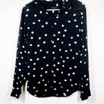 All Saints Black White Polka Dot Button Down Top Photo 0