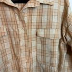 Missguided  Maternity Tan Plaid Button Down Shirt Photo 5