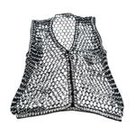 Beaded lightweight see through crochet cardigan button closure down front. Black Size undefined Photo 1