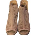 Lucky Brand Larise Suede Leather Perforated Ankle Booties Chunky Heels Size 6 Photo 5