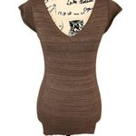 Xhilaration brown gray cap sleeve knit sweater Size small Photo 0
