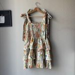 Cleobella  Dress Tamara Retro Floral Tiered Smocked Tie Shoulder Mini Dress Small Photo 6