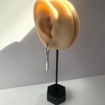 Metal Bar Dangle Drop Earrings for Men Women Streetwear Hip Hop Unisex Style Silver Photo 6