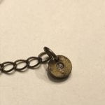 Brass Tone CZ Rhinestones V Pendant Hollow Snake Chain Necklace Photo 2