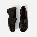 Clarks Brown Leather Alligator Embossed Slip On Comfort Loafer Shoes Photo 1