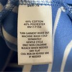 Quacker Factory Women Top Size Large Blue Blouse Striped Long Sleeve Sequin Photo 4