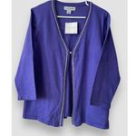 Sag Harbor Cardigan Cotton Blend 2in1 Soft Knit Comfort Pullover Purple XL NWT Photo 0