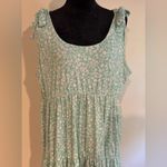 EUC Haptics by Holly Harper Mint Green & White Floral Tie Babydoll dress size 1X Photo 1
