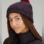 Lululemon  Women's Textured Fleece-Lined Knit Beanie in Cassis/Black/Heather Grey Photo 5