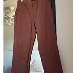 Quince  Organic Stretch Cotton Twill Straight Leg Cropped Pants Rust Size 10 Photo 2