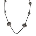 New Rare Monet Silver Tone Round Disk Sparkly Long Women’s Designer Necklace Silver Photo 7