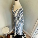 June & Hudson Tie Sleeve Striped Midi Dress, Blue/White, Size XL, NWOT Blue Photo 5