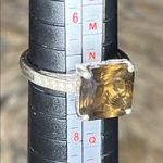 Sterling Silver and Smoky Topaz Emerald Cut Ring Brown Photo 4