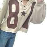 Oversized Boxy Crewneck Pullover Retro Star Patch Medium Multiple Photo 0