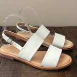 COS  Sandals Double Strap Flat White Leather Size US 8 Photo 0