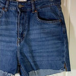 H&M Regular Waist Jean Shorts Womens 10 Medium Wash Denim Festival DIY Cut Off Photo 0