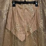 BLITHE Skirt Shorts Top Set Nude Sparkly Gold Glittery Mesh Girly Outfit XS/S Photo 10