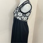 Vintage 70’s Leslie Fay Black and White Floral Maxi Dress S Black Photo 1