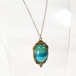 Boho Chic Bronze Tone Metal Charm Fluorite Fashion Necklace Photo 2
