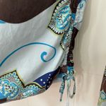 Gap Maternity Long Sleeve Tunic Top Cotton Blue Brown Floral Y2K ~ Size M Photo 5