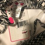 Trixxi NWT Three Pink Hearts  Small Black and White Spaghetti Strap Mini Dress Photo 4