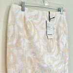 Worth Embroidered Slim Pencil Skirt Women's 6 Cream Ivory 100% Cotton Career NWT White Photo 0