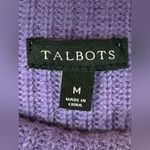 Talbots Wool Blend Sweater Purple Cable Knit Mock Turtleneck Womens Size Medium Photo 6