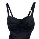 Sea Level Women's Twist Front Tankini Top Black Size 8 Photo 1