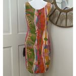 Rabbit Designs Dress Sz 8 Petite Artsy 80's Colorful Abstract Sleeveless Sheath Photo 1
