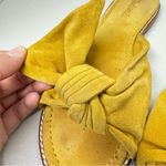 Madewell  Mustard Yellow Suede Leather Bow Flats Womens 7 Sandals Slides Beach Photo 7
