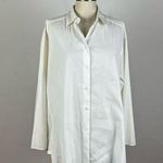 Lafayette 148  New York White Crepe Button Up Shirt Photo 0