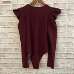Entro Women’s maroon long sleeve sweater v-neck bodysuit Large Photo 1