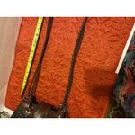 Vintage Western/Hearts Handbag Black And Brown Woven Leather And CrossbodyStraps Photo 6