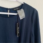 NWT navy blue long sleeve faux wrap dress size S Photo 3