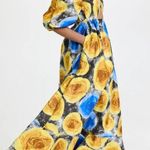 Mangishi Doll Zahara Maxi Dress in Yellow Swirl Blue Size 10 Photo 2