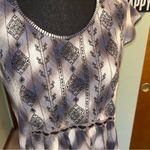 Free People  high-low short sleeve plaid dress embroidered keyhole opening size M Photo 4