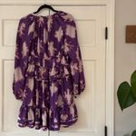 Ulla Johnson Emery Dress Cassis Blur Silk Ruffles Purple Cream Tie Dye Size 4 Photo 10