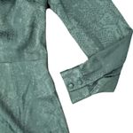 Betsey Johnson  Hunter Green Snake Print Long Sleeve Tie Front Shirt Dress Size 4 Photo 5