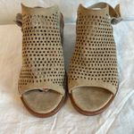 Rag and Bone Wyatt Perforated Suede Taupe Mid Heel Open Toe Sandal 36 Photo 2