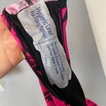 Aqua Green Swimsuit Floral Pink Black Size Small One Piece V-Neck Bathing Suit Photo 8